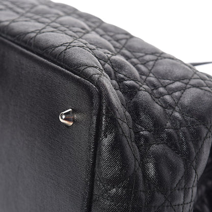 Christian Dior Coated Canvas Cannage Medium Panarea Tote Black 13 of 19