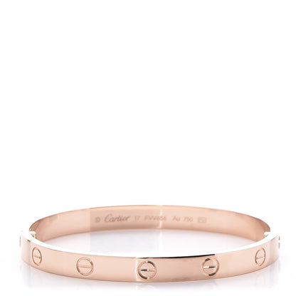 Cartier 18K Pink Gold LOVE Bracelet 17 1 of 9