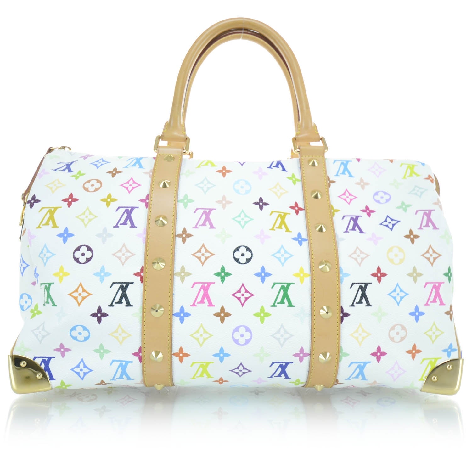 Louis Vuitton Monogram Multicolor Keepall 45 White 3 of 14