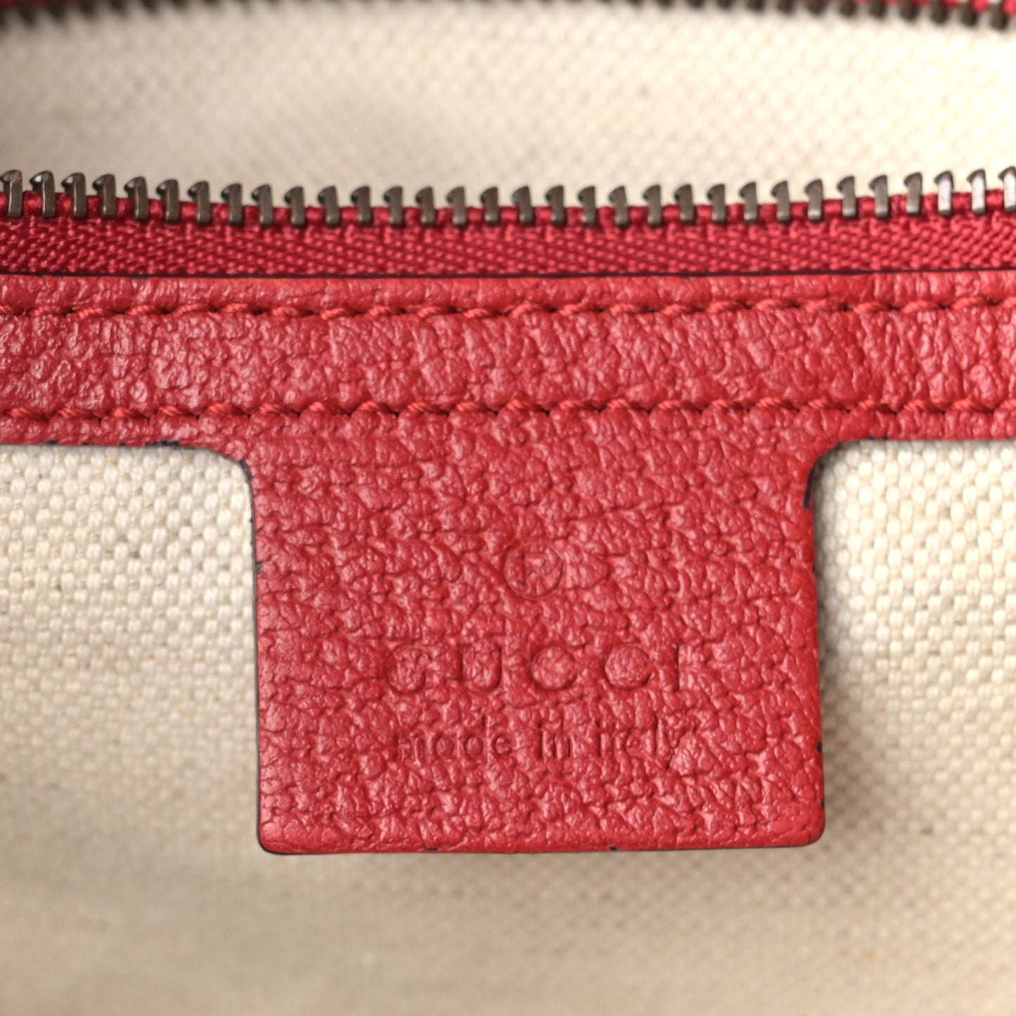 Soft GG Supreme Monogram Web Bosco Patch Small Crossbody Tote Beige Malva Hibiscus Red