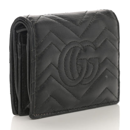 Gucci Calfskin Matelasse GG Marmont Card Case Wallet Black 3 of 10