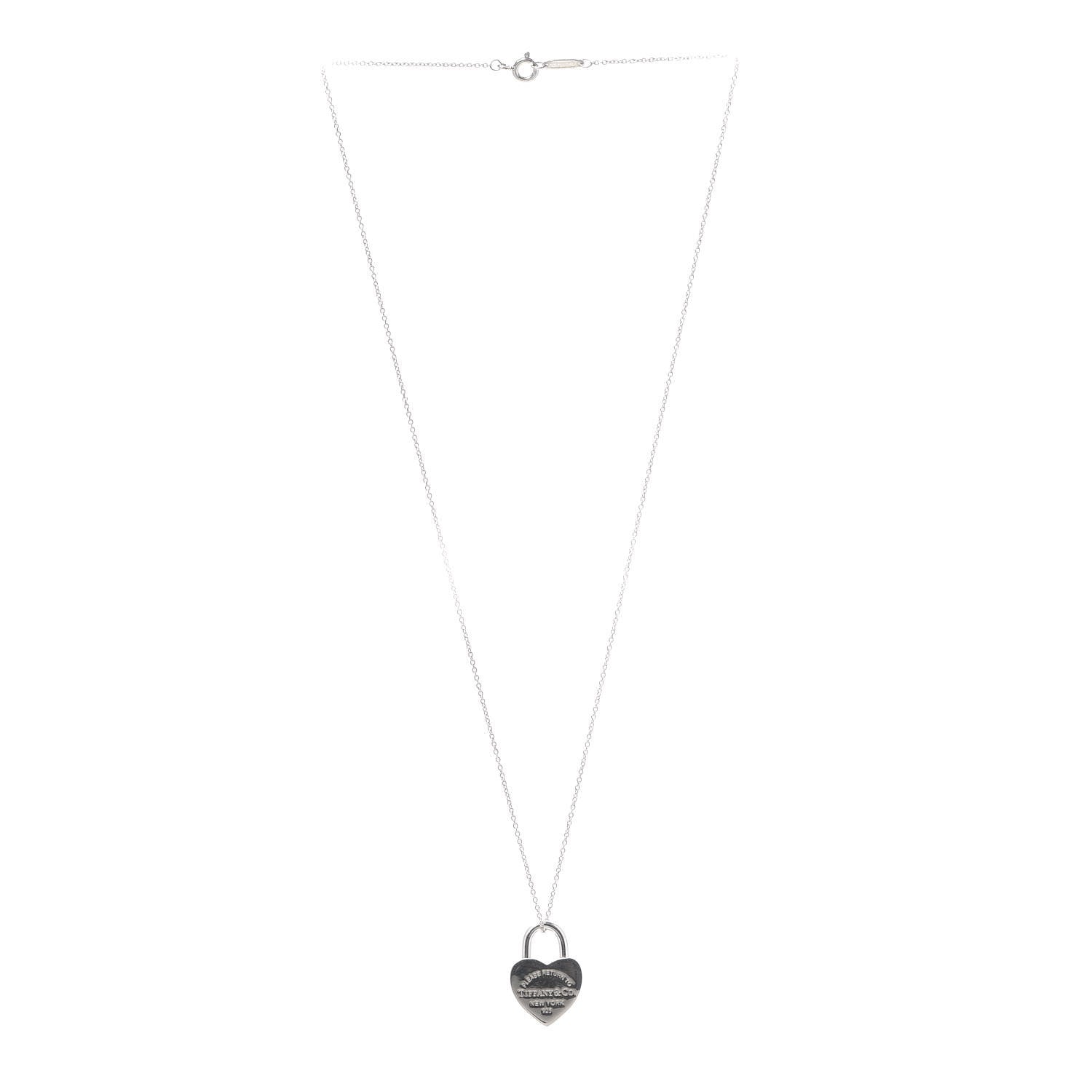 Tiffany Sterling Silver Return to Heart Lock Pendant Necklace 3 of 5