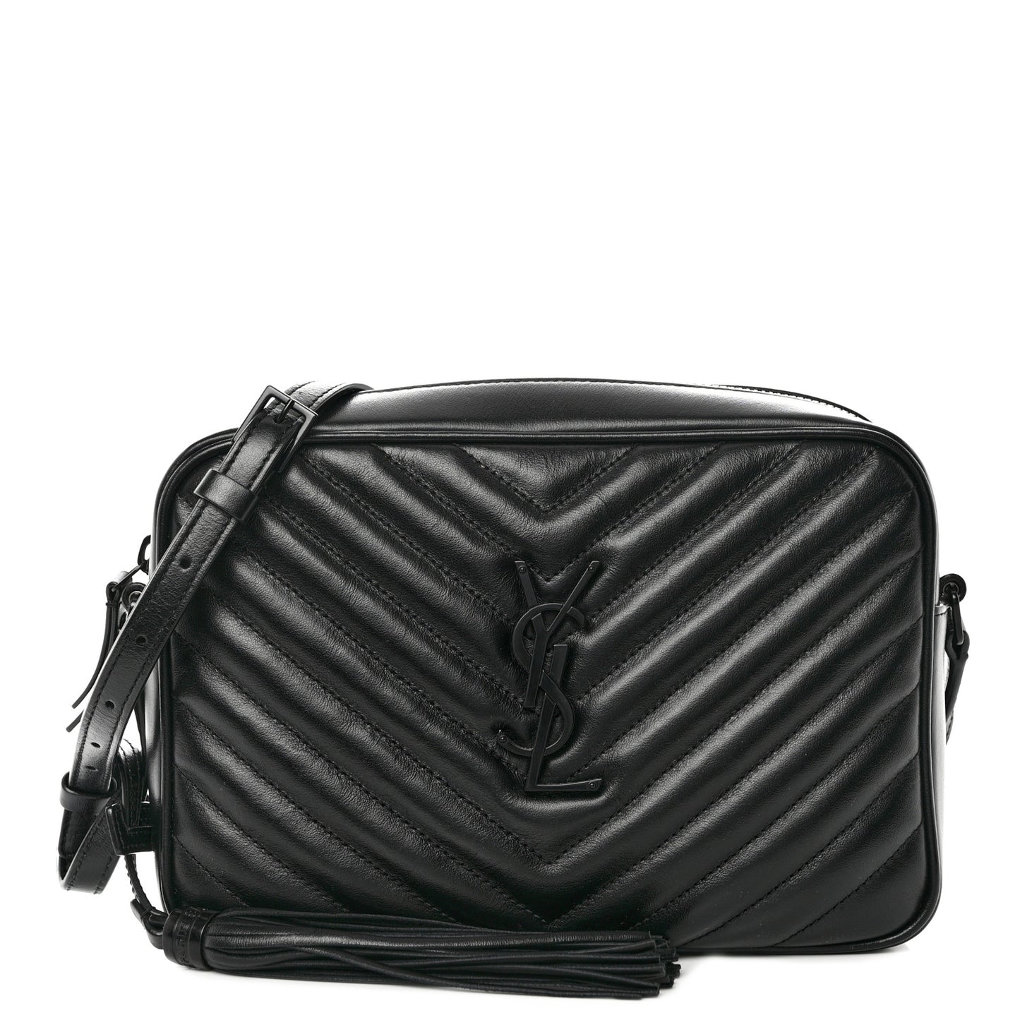 Calfskin Matelasse Monogram Monochrome Lou Camera Bag Black