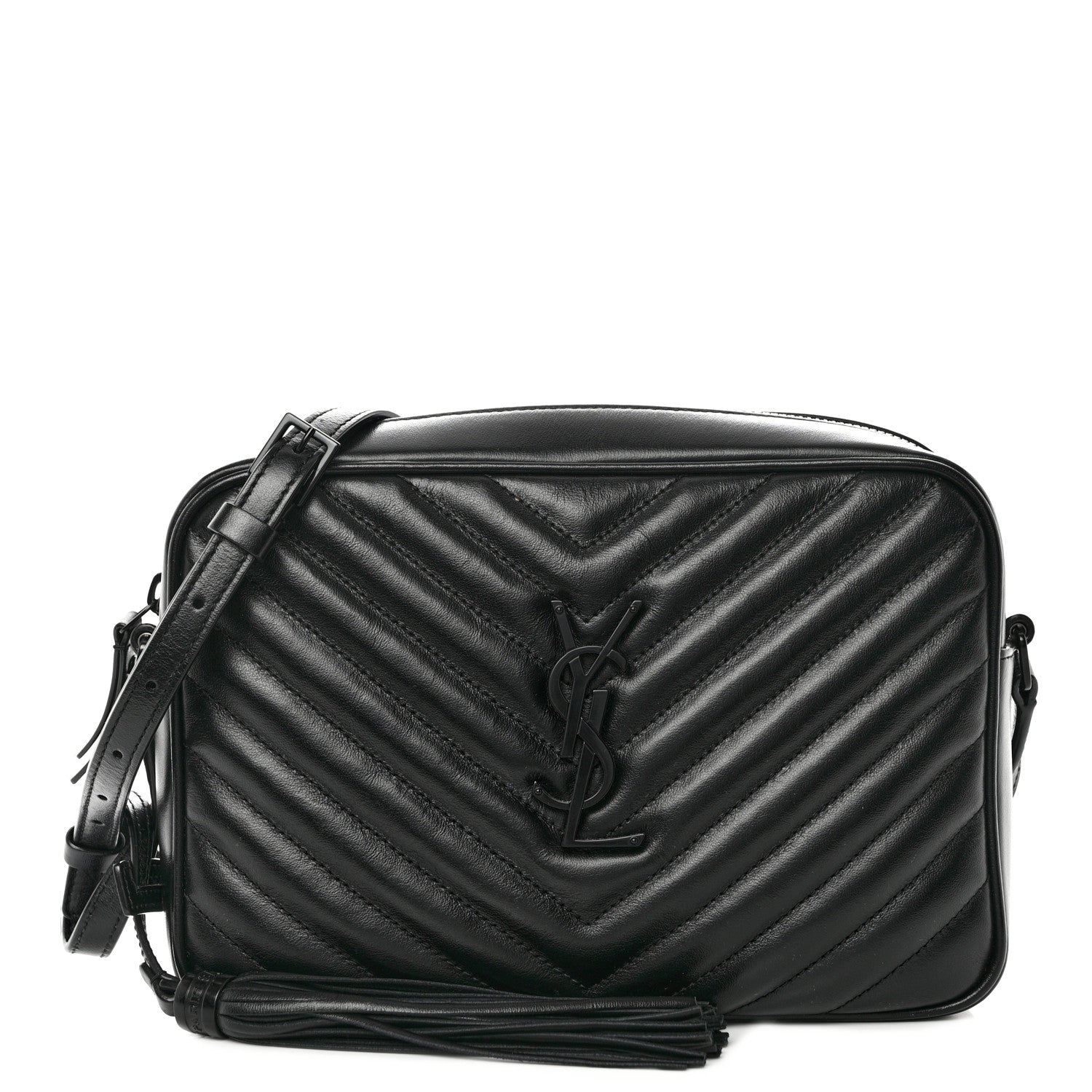 Saint Laurent Calfskin Matelasse Monogram Monochrome Lou Camera Bag Black 1 of 9