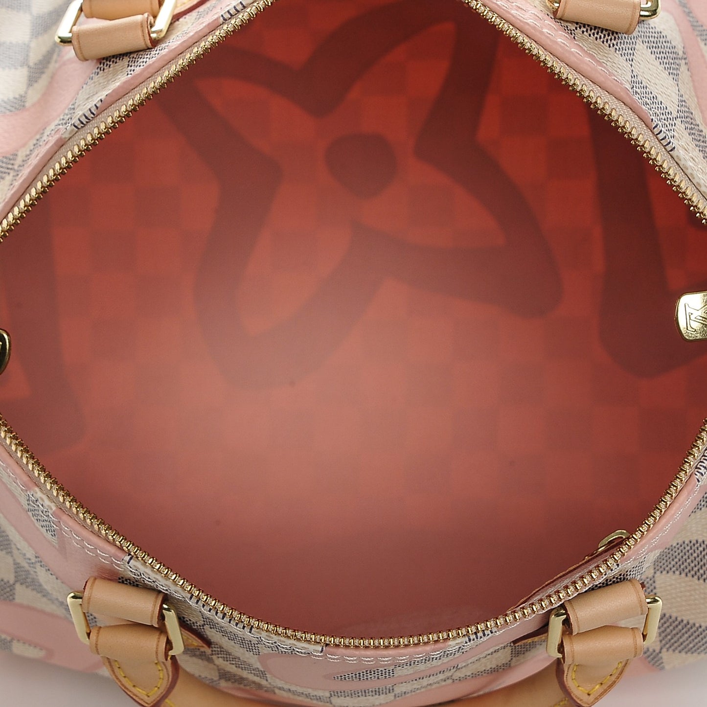 Damier Azur Tahitienne Speedy Bandouliere 30 Rose Ballerine