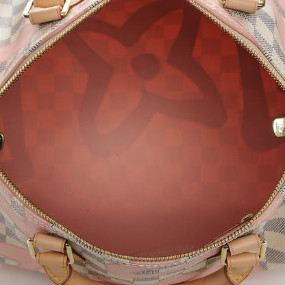 Louis Vuitton Damier Azur Tahitienne Speedy Bandouliere 30 Rose Ballerine 5 of 7