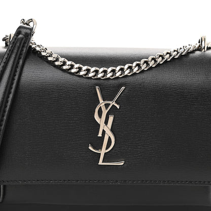 Saint Laurent Calfskin Monogram Sunset Chain Wallet Black 8 of 11