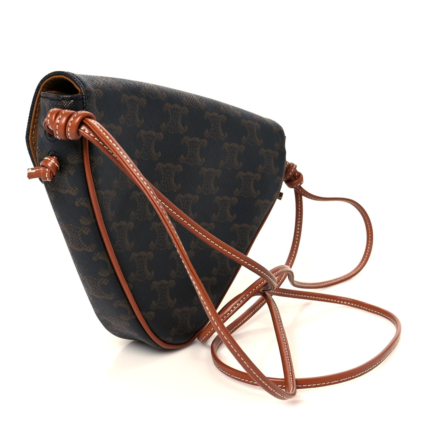 Triomphe Canvas Triangle Crossbody Bag Tan