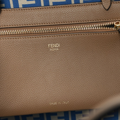 Fendi Pequin Vitello Reversible Large Shopping Tote Blue 6 of 17