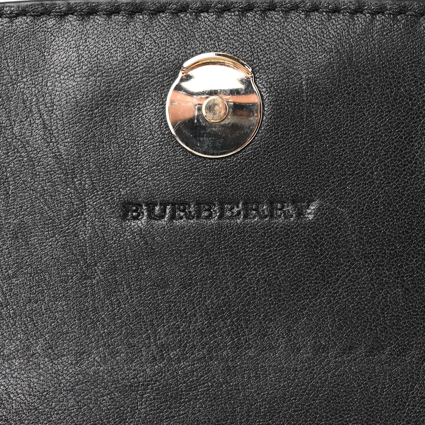 Patent Grainy Calfskin Henley Wallet On Chain Black