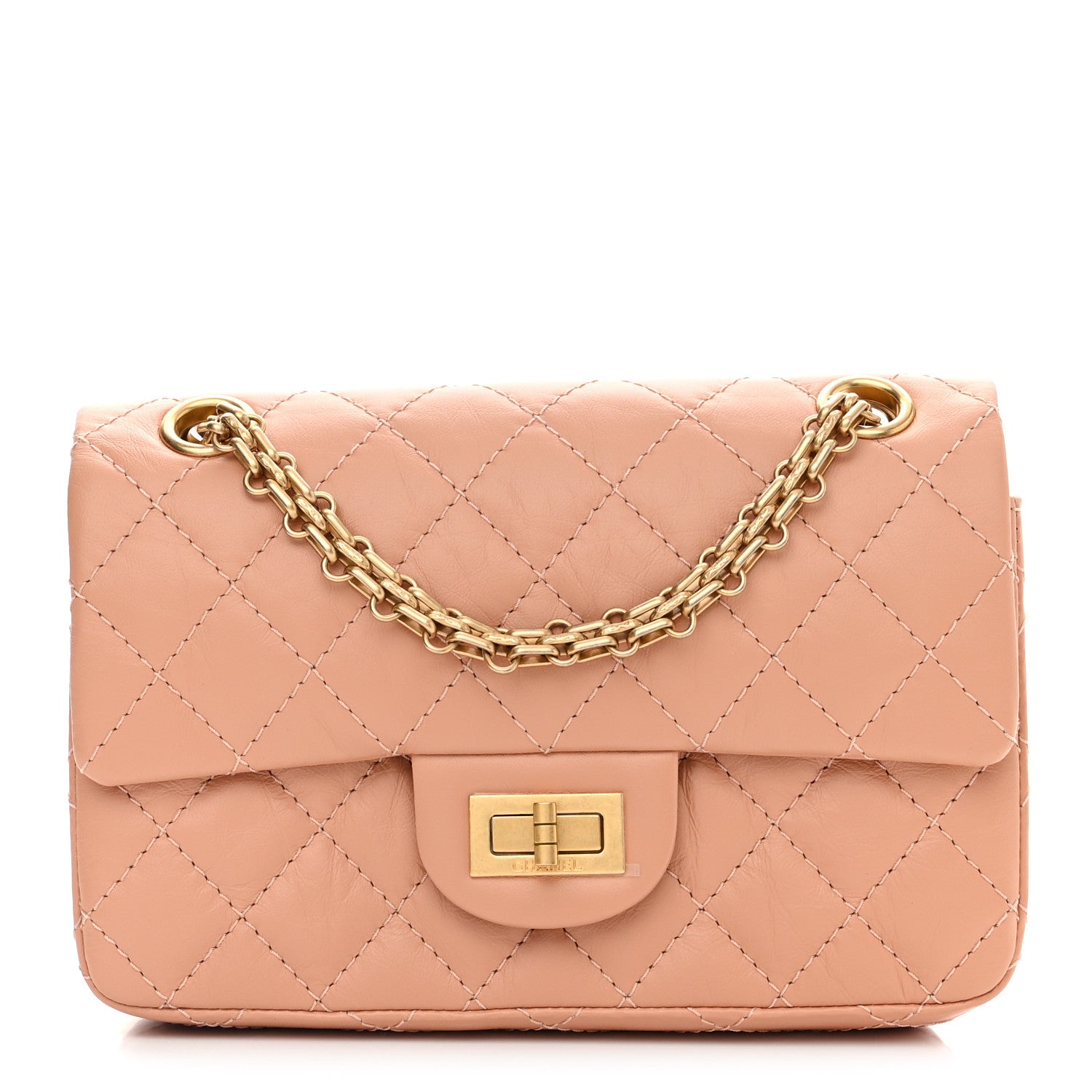 Chanel Aged Calfskin Quilted 2.55 Reissue Mini Flap Beige 1 of 11
