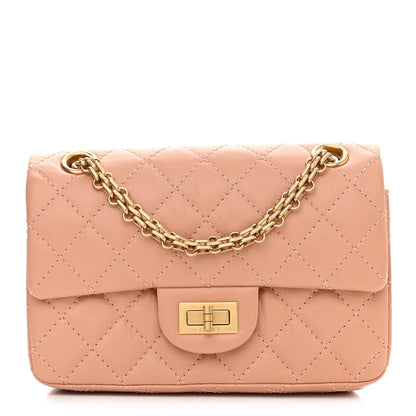 Chanel Aged Calfskin Quilted 2.55 Reissue Mini Flap Beige 1 of 11