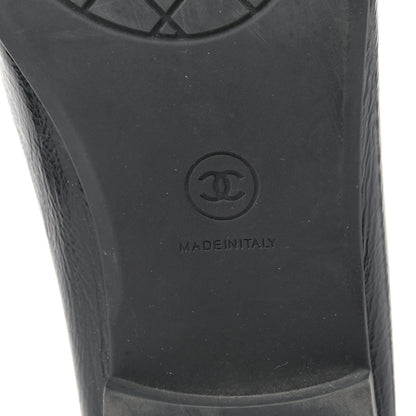 Chanel Crackled Patent Calfskin CC Mocassin Loafers 38.5 Black 6 of 11