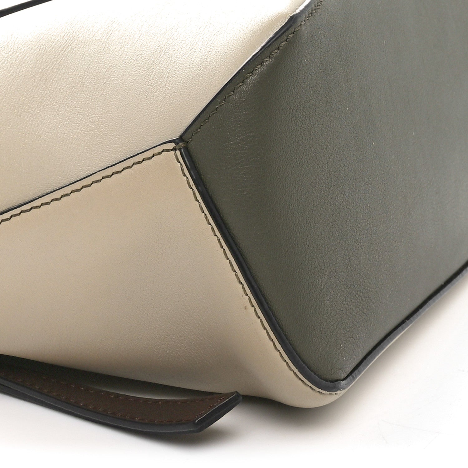 Loewe Calfskin Small Puzzle Edge Bag Laurel Green Light Oat 8 of 10