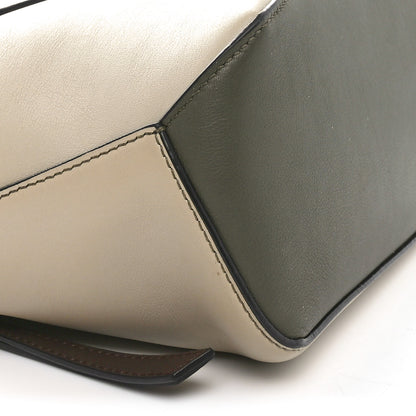 Loewe Calfskin Small Puzzle Edge Bag Laurel Green Light Oat 8 of 10