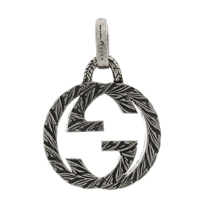 Gucci Sterling Silver Textured Interlocking G Pendant 1 of 6