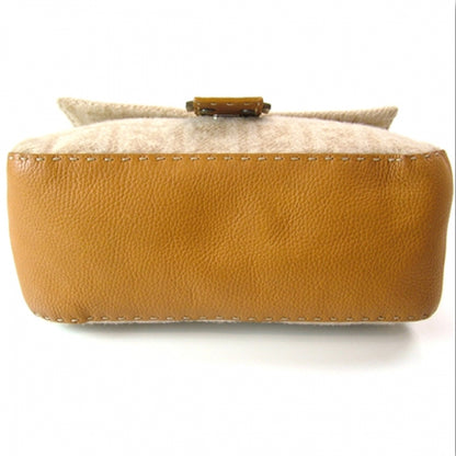 Fendi Cashmere Calfskin Romano Selleria Mama Baguette Honey 5 of 10