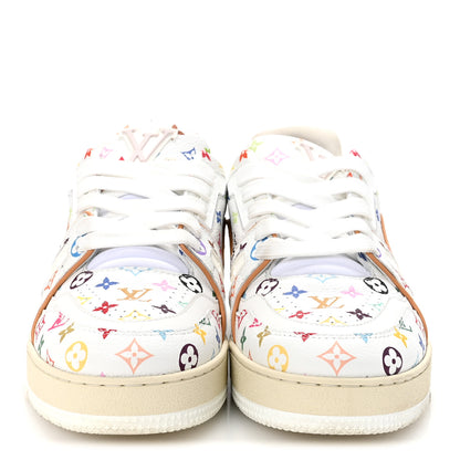 Louis Vuitton LV X TM Calfskin Monogram Multicolor Womens LV Trainer Sneakers 37.5 White 3 of 11