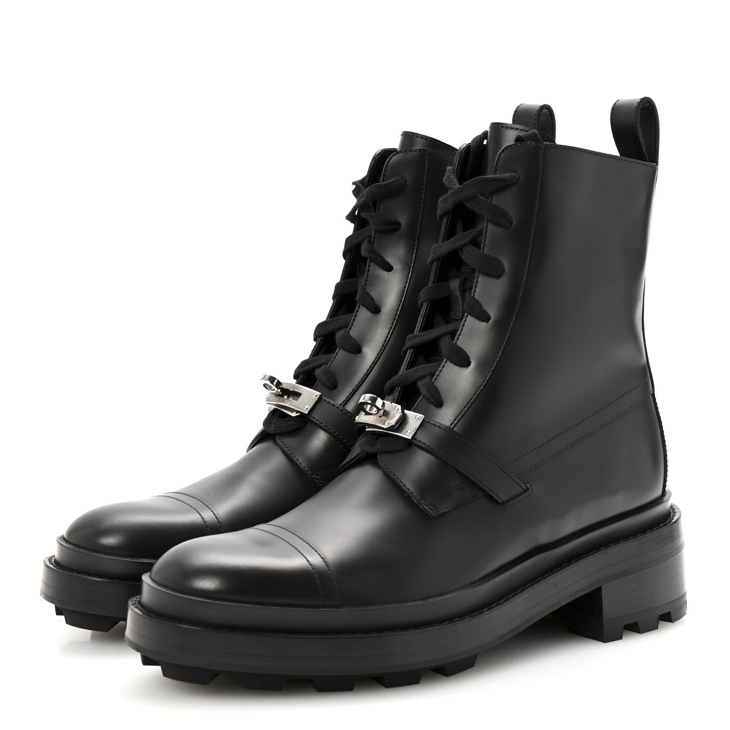 Hermes Glossed Calfskin Funk Ankle Boots 38.5 Black 4 of 9