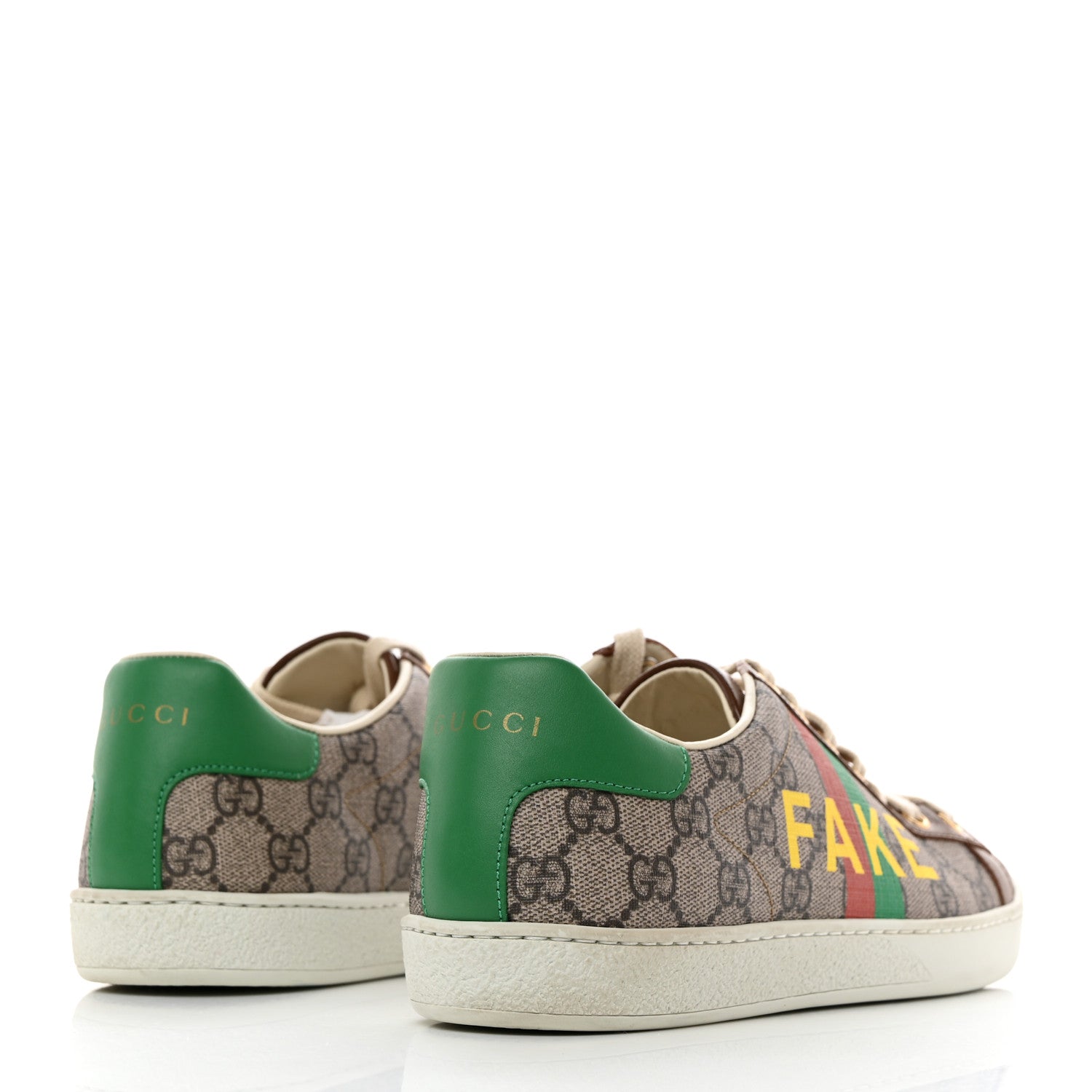 Gucci GG Supreme Monogram Fake/Not Womens Ace Sneakers 38.5 Beige New Shamarock Brown Sugar 4 of 9