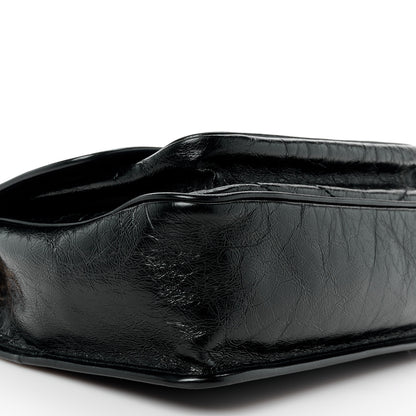 Saint Laurent Crinkled Calfskin Matelasse Monogram Medium Niki Chain Satchel Black 11 of 12