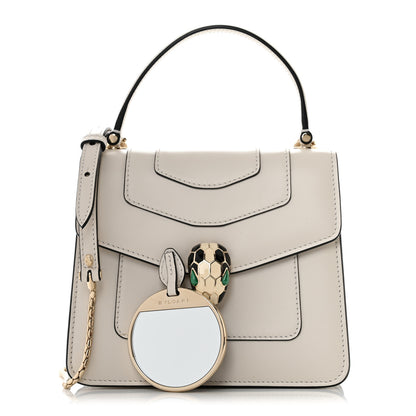 Bulgari Calfskin Serpenti Forever Top Handle White 1 of 10