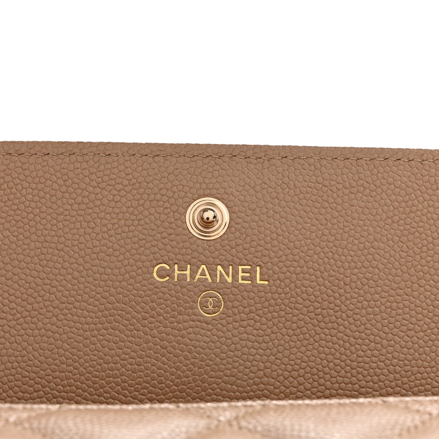 Chanel Caviar Quilted Crystal CC Large Gusset Flap Wallet Beige 6 of 9