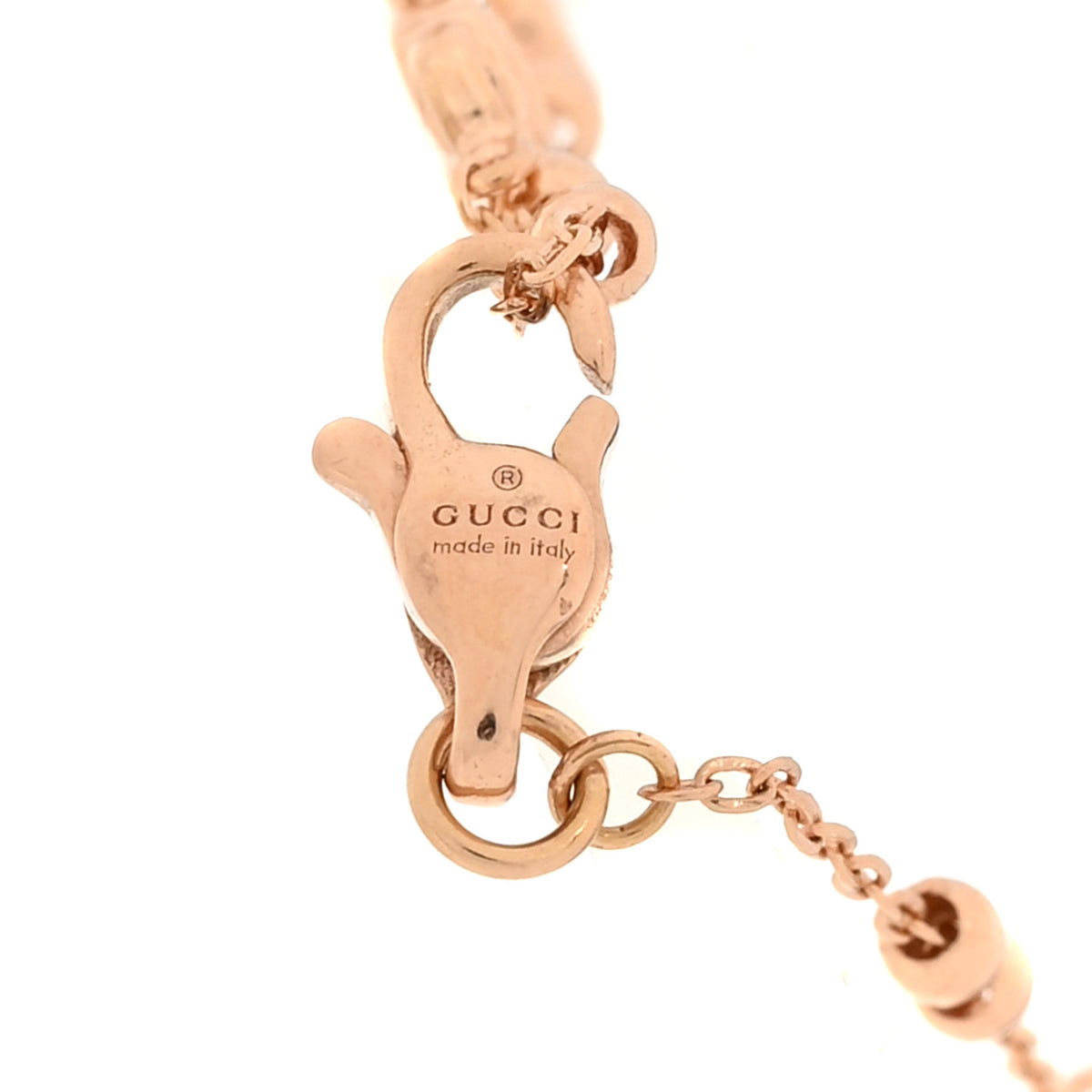 Gucci 18K Rose Gold Diamond GG Flora Station Bracelet 5 of 6