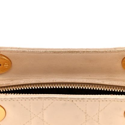 Christian Dior Lambskin Cannage Medium Lady Dior Beige 18 of 22