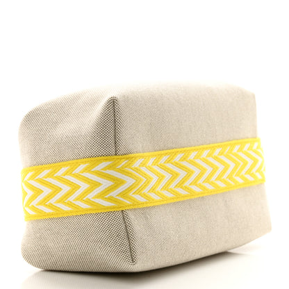 Hermes Canvas Small Bride-A-Brac Pouch Natural Jaune Citron 4 of 6