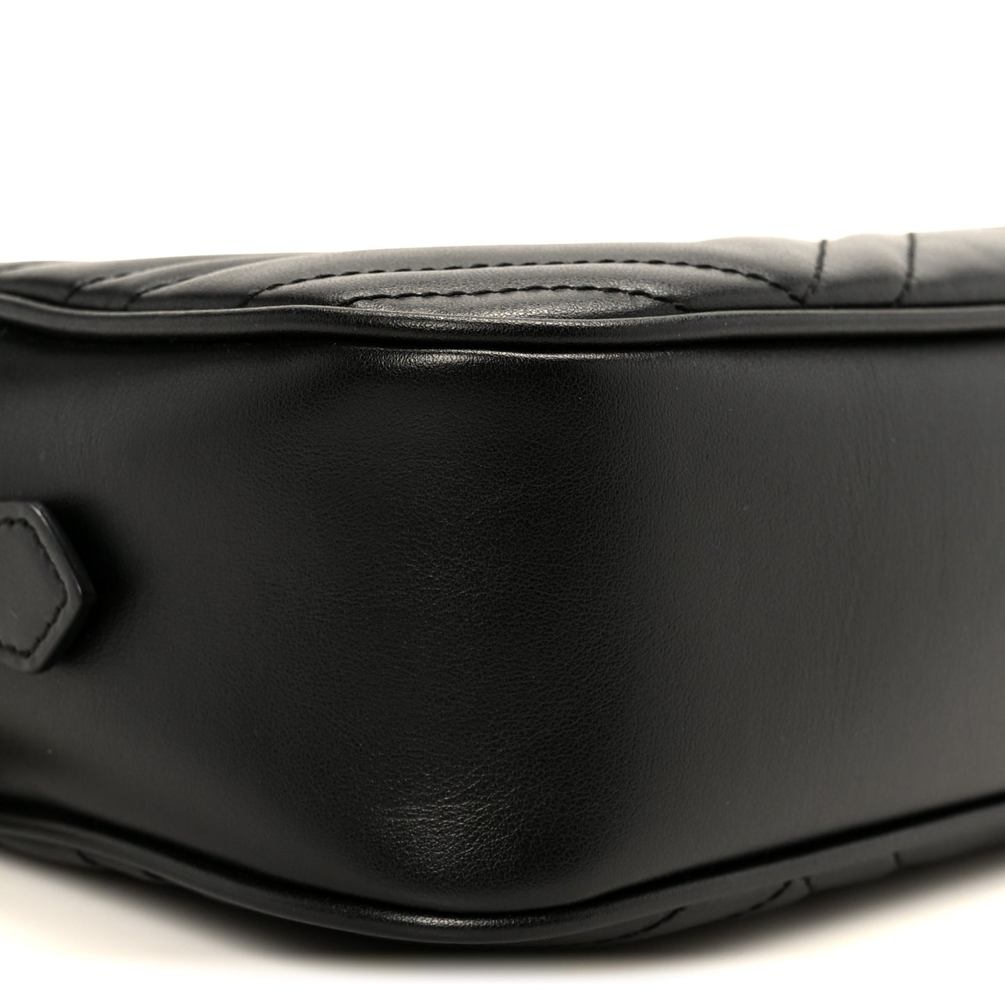 Calfskin Matelasse Small GG Marmont Chain Shoulder Bag Black