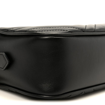 Gucci Calfskin Matelasse Small GG Marmont Chain Shoulder Bag Black 10 of 12