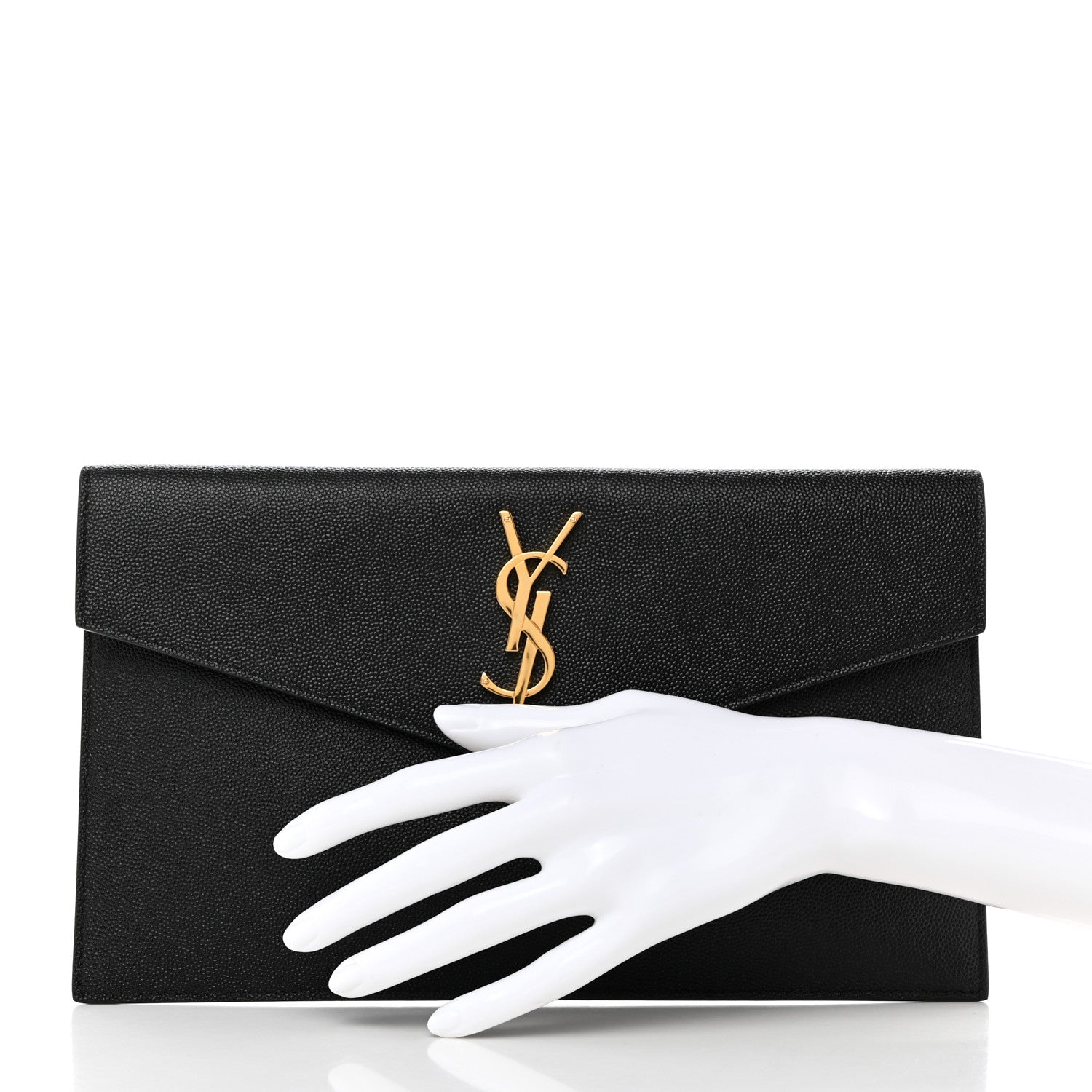 Saint Laurent Grain De Poudre Uptown Pouch Black 2 of 8