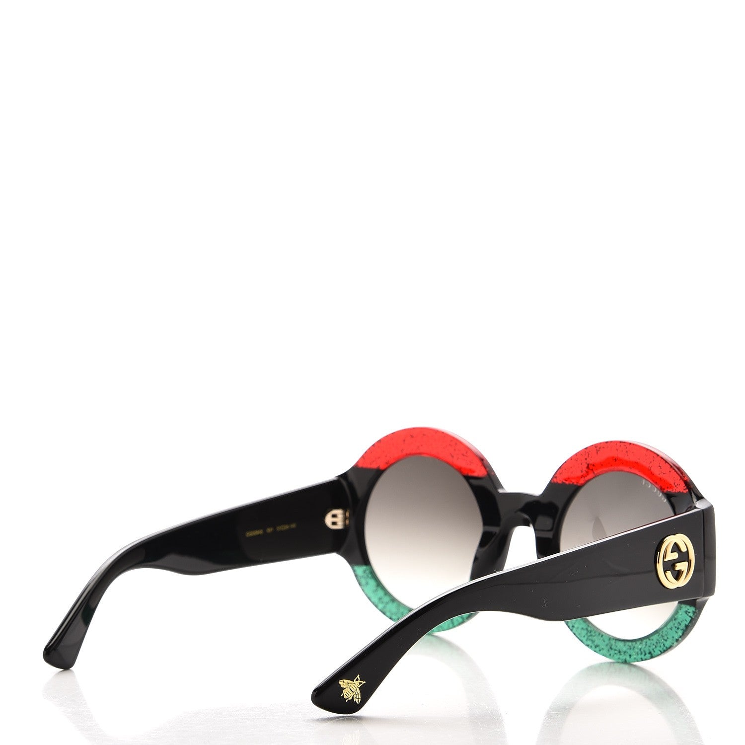 Gucci Acetate Round GG0084S Sunglasses Black Red Green 3 of 9