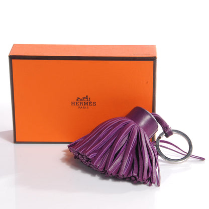 Hermes Leather Carmen Tassel Key Chain Violet 5 of 5
