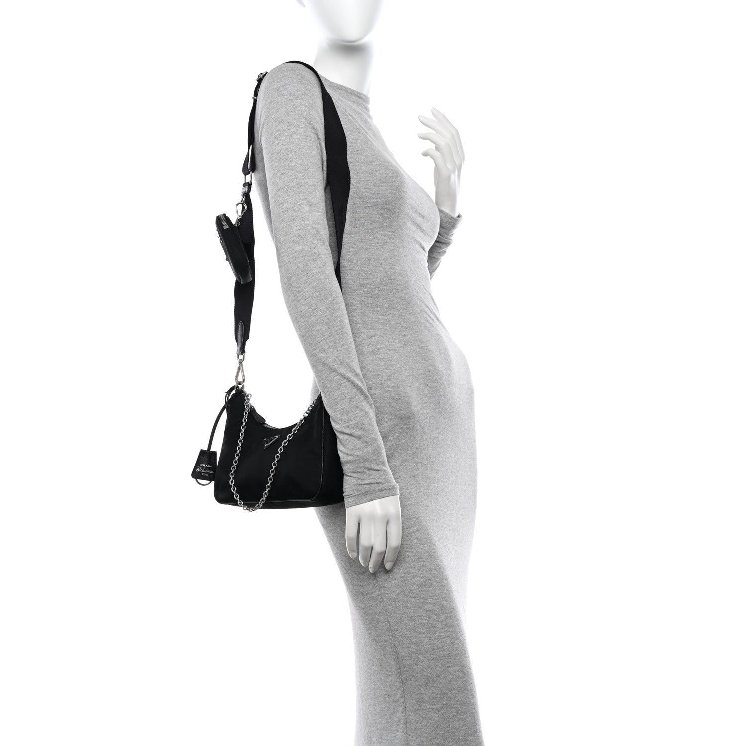 Prada Nylon Re-Edition 2005 Shoulder Bag Black 2 of 11