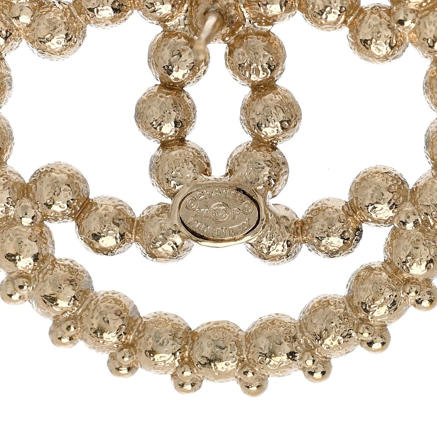 Chanel Resin Pearl CC Earrings Gold Black 4 of 6