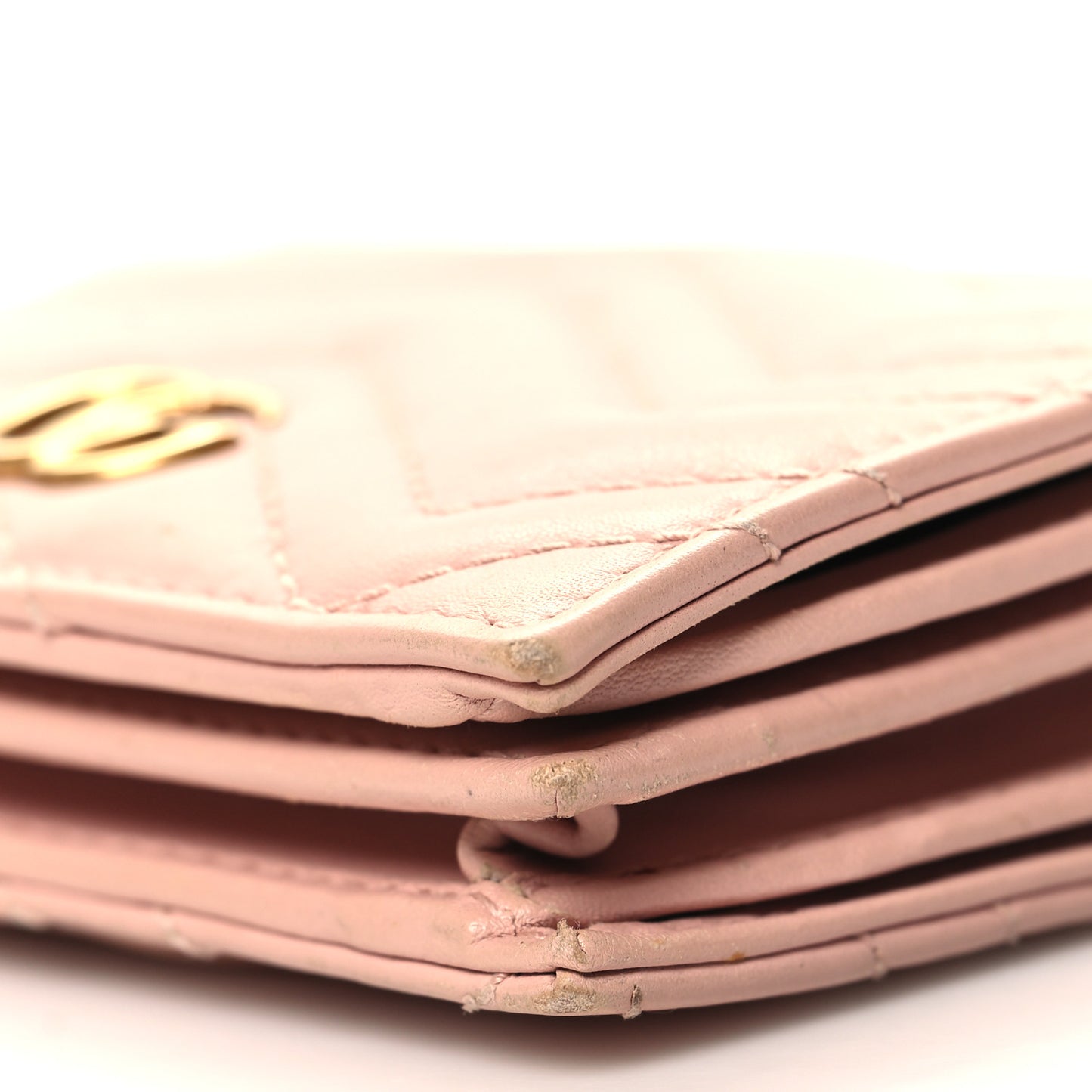 Calfskin Matelasse GG Marmont Card Case Wallet Perfect Pink
