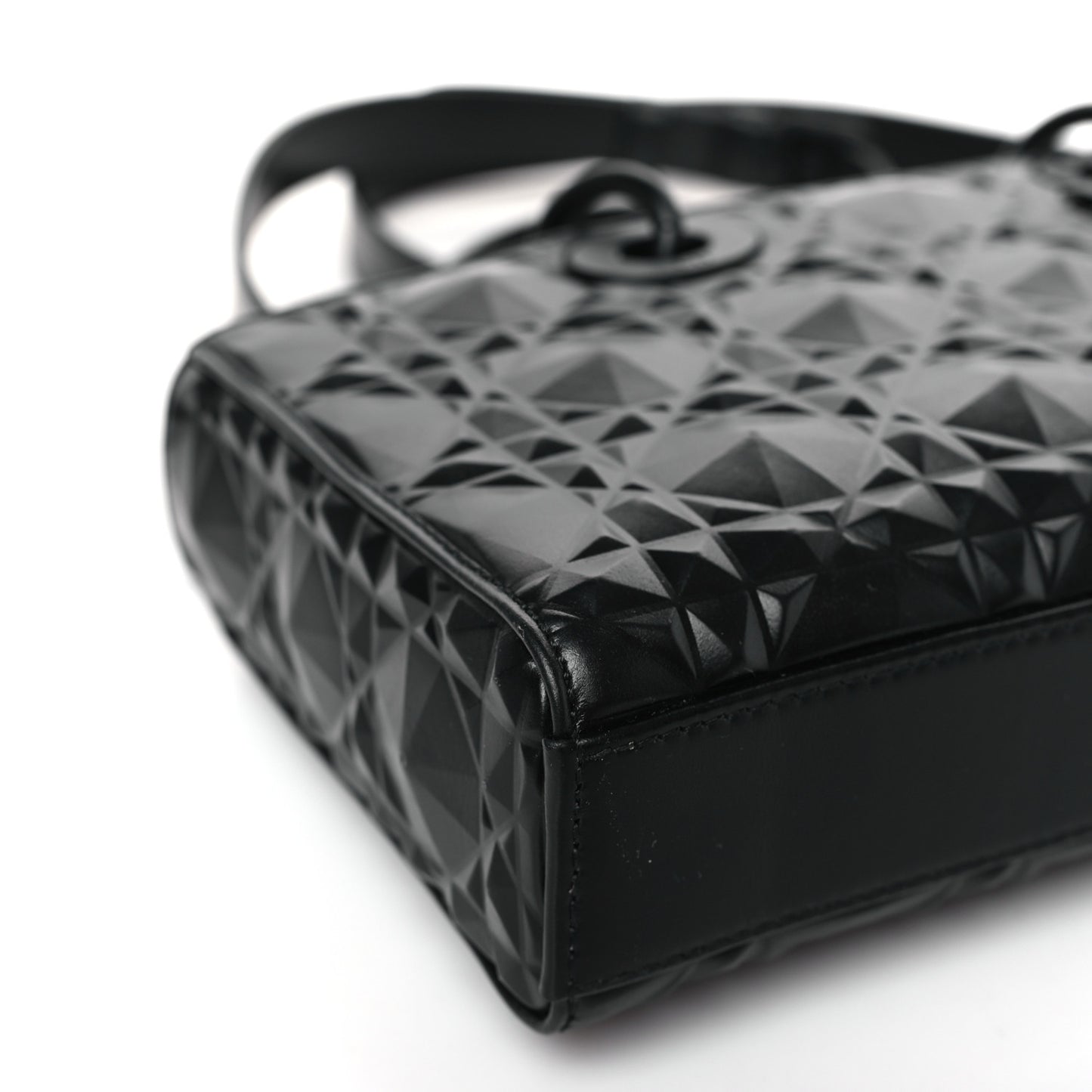 Calfskin Cannage Diamond Medium Lady D-Joy Black