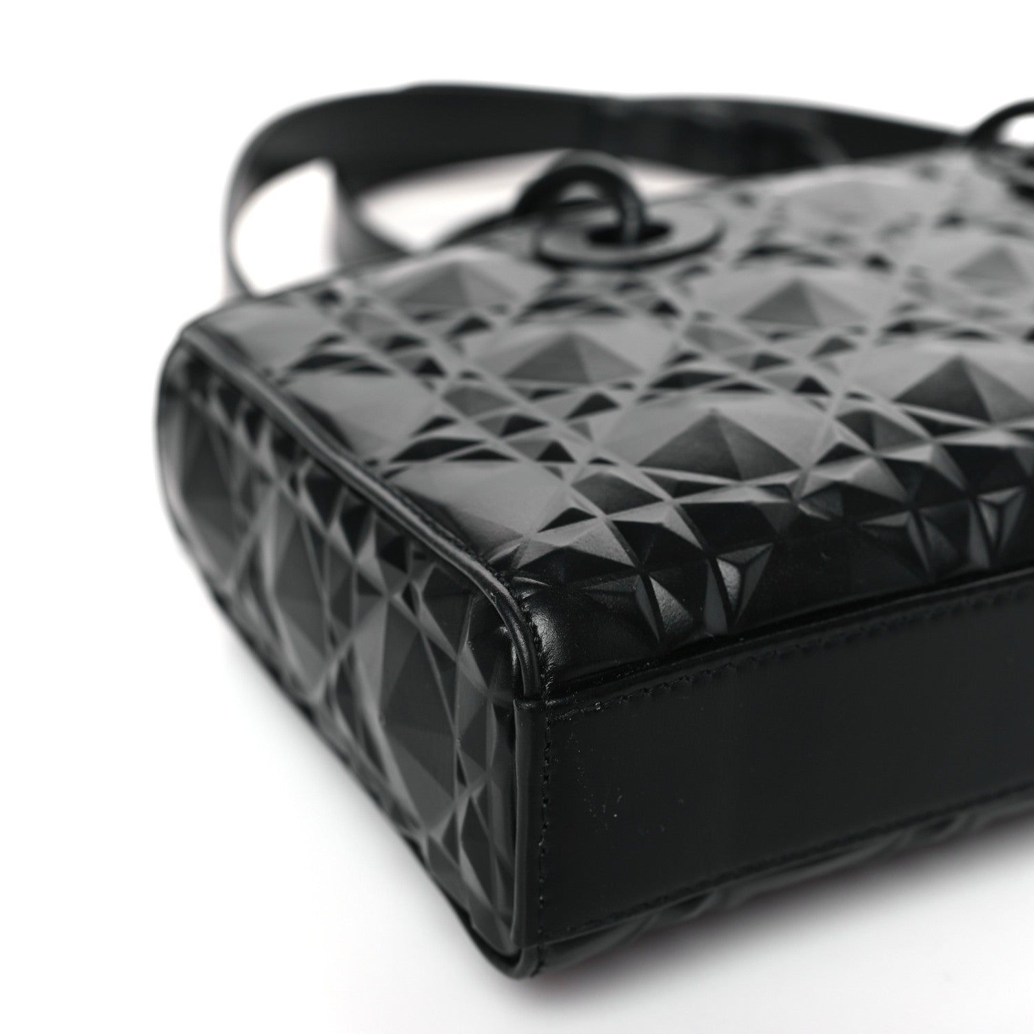 Christian Dior Calfskin Cannage Diamond Medium Lady D-Joy Black 7 of 8