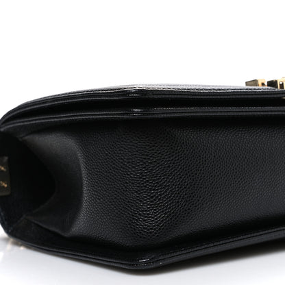 Chanel Caviar Chevron Quilted Medium Boy Flap Black 9 of 11