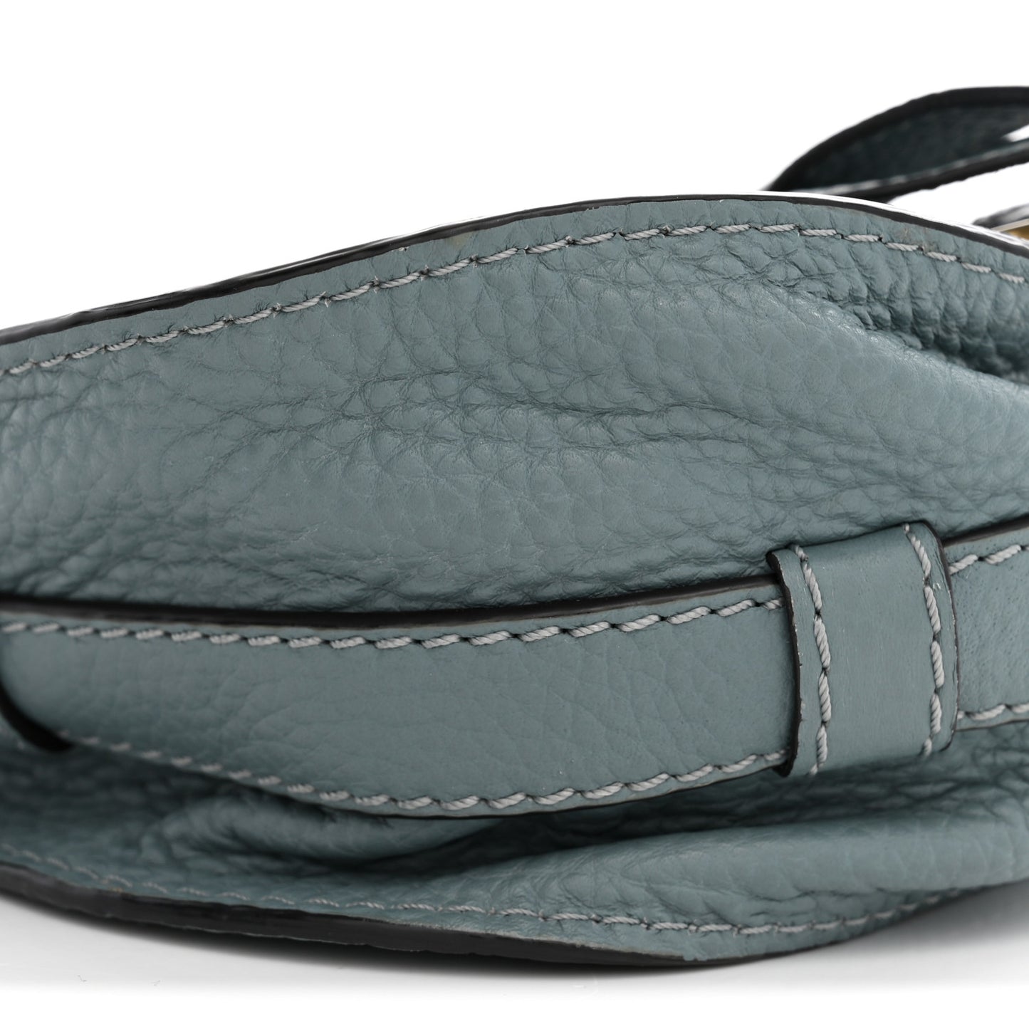 Calfskin Mini Marcie Round Crossbody Bag Storm Blue