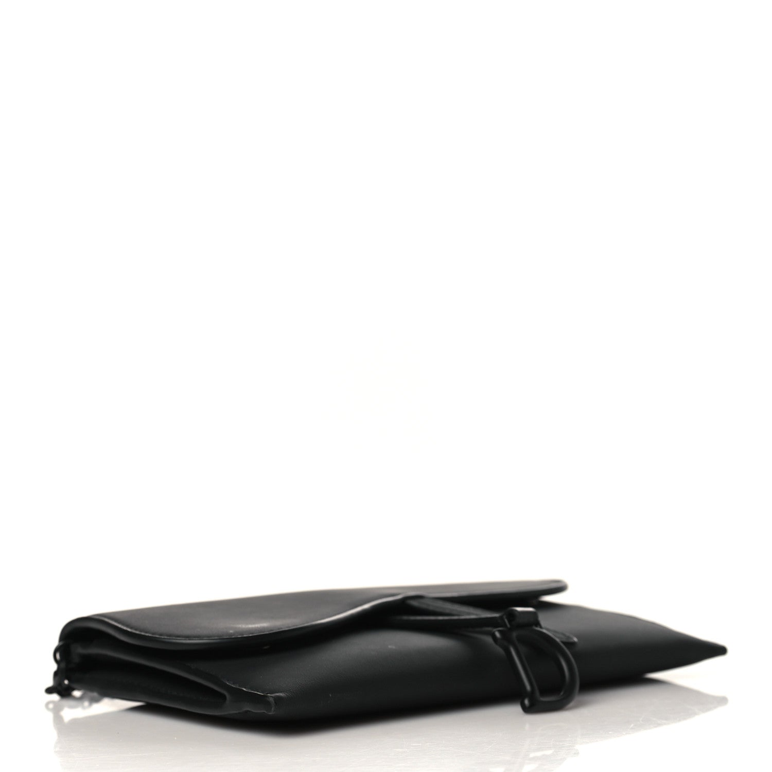 Christian Dior Ultra Matte Calfskin Saddle Chain Wallet Pouch Black 5 of 9