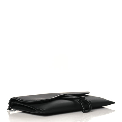 Christian Dior Ultra Matte Calfskin Saddle Chain Wallet Pouch Black 5 of 9