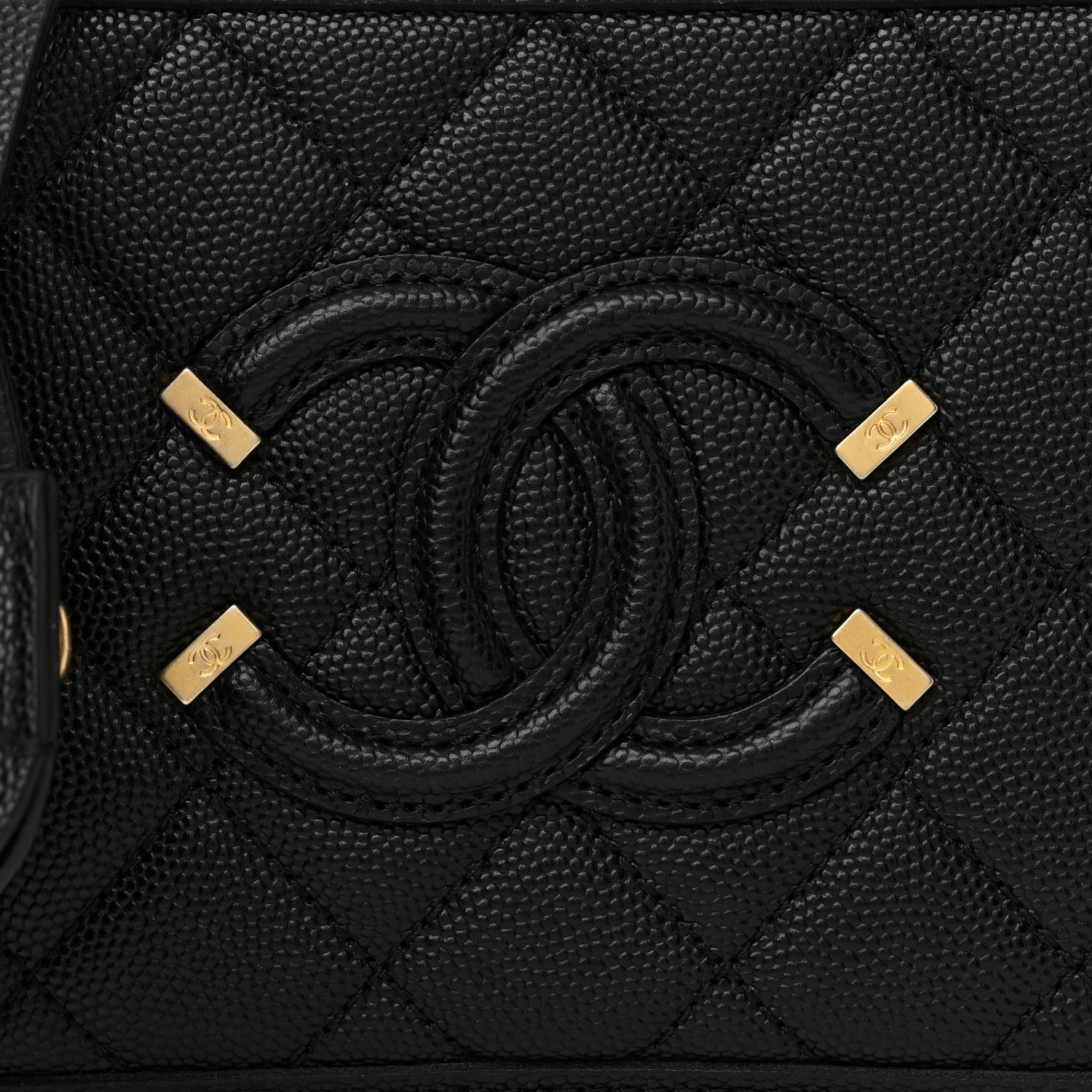 Chanel Caviar Quilted Small CC Filigree Vanity Case Black 8 of 14
