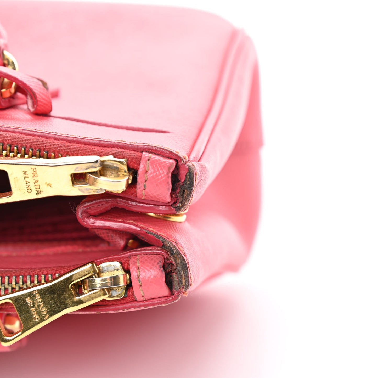 Saffiano Mini Galleria Double Zip Tote Fragola