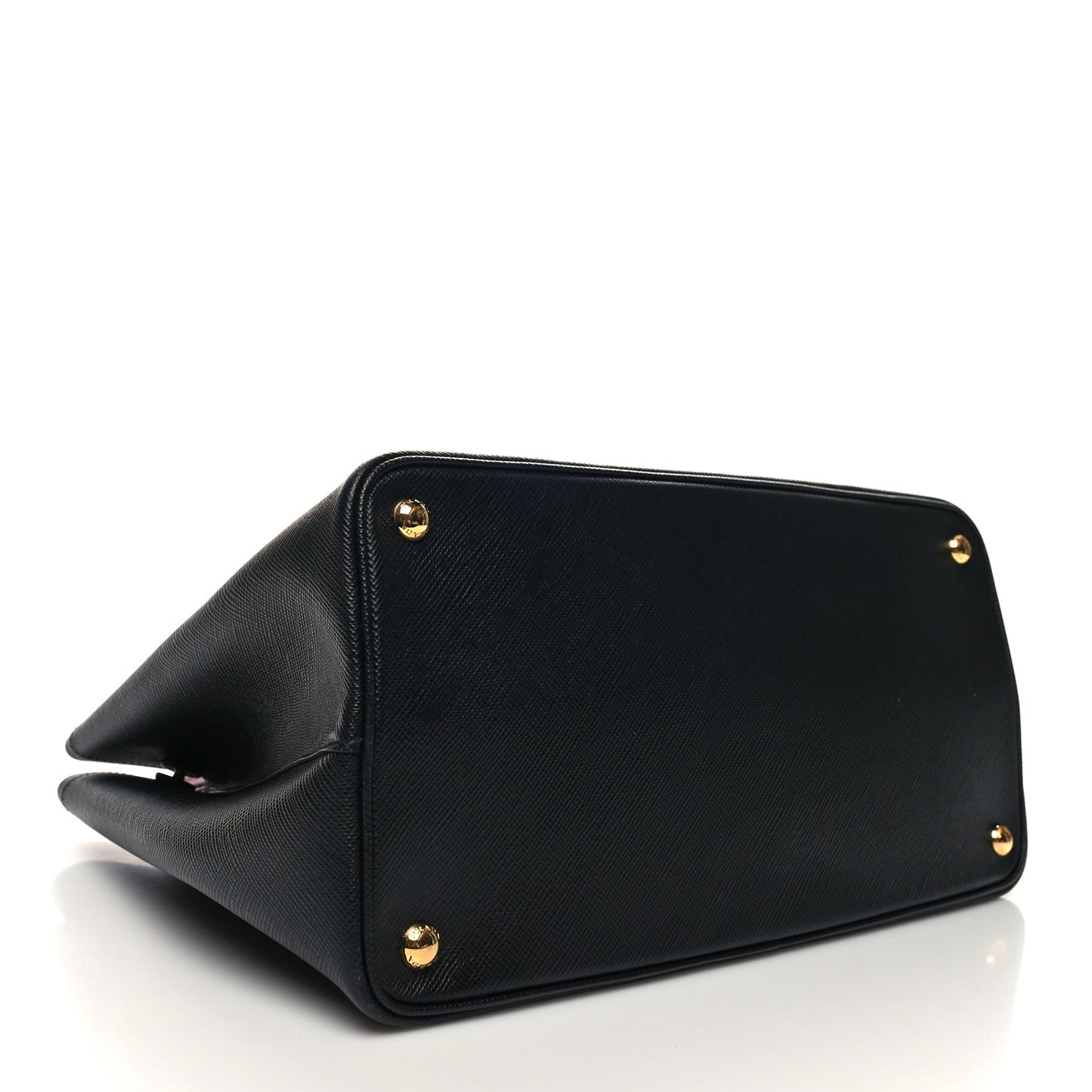Saffiano Cuir Large Double Bag Black Fuoco