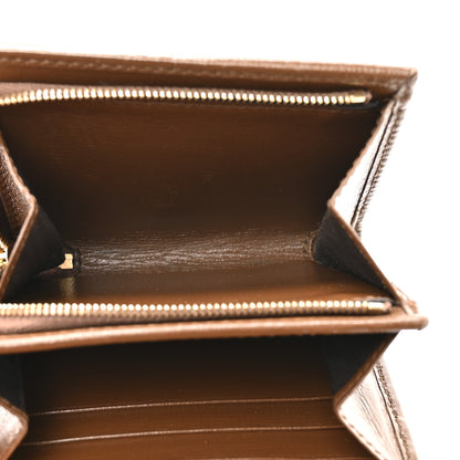 Gucci GG Supreme Monogram Azalea Calfskin Horsebit 1955 Flap Card Case Wallet Beige Ebony Brown Sugar 6 of 7