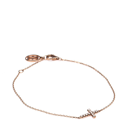 Cartier 18K Pink Gold Diamond Symbols Cross Bracelet 1 of 7