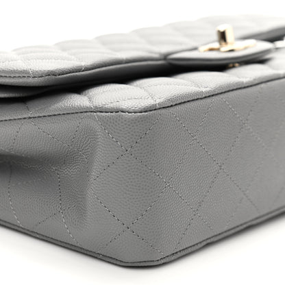 Chanel Caviar Quilted Medium Double Flap Grey 9 of 11